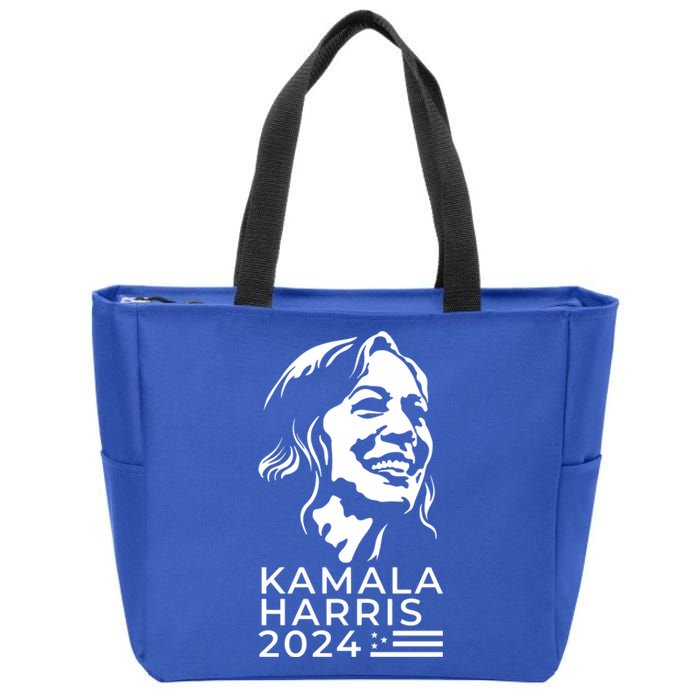 Kamala Harris Face Portrait 2024 Zip Tote Bag