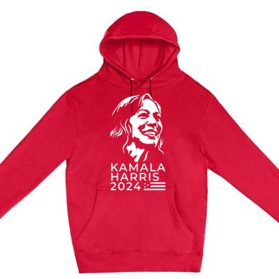 Kamala Harris Face Portrait 2024 Premium Pullover Hoodie