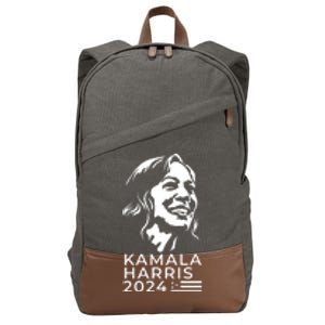 Kamala Harris Face Portrait 2024 Cotton Canvas Backpack