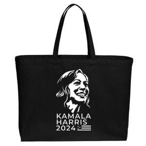 Kamala Harris Face Portrait 2024 Cotton Canvas Jumbo Tote