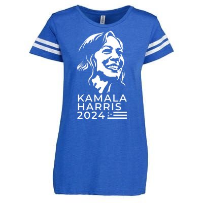 Kamala Harris Face Portrait 2024 Enza Ladies Jersey Football T-Shirt