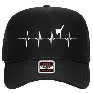 Karate Heartbeat For Martial Artists High Crown Mesh Back Trucker Hat