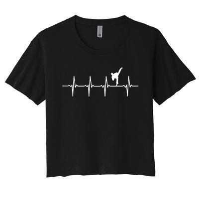 Karate Heartbeat For Martial Artists Women's Crop Top Tee