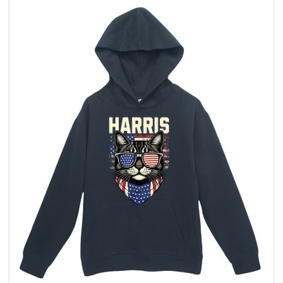 Kamala Harris For President 2024 Funny Cat Lady Graphic Urban Pullover Hoodie