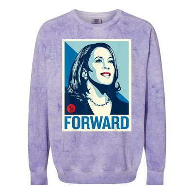 Kamala Harris Forward Colorblast Crewneck Sweatshirt