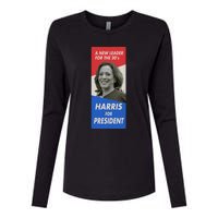 Kamala Harris For President 2024 Harris Retro Vintage Poster Womens Cotton Relaxed Long Sleeve T-Shirt