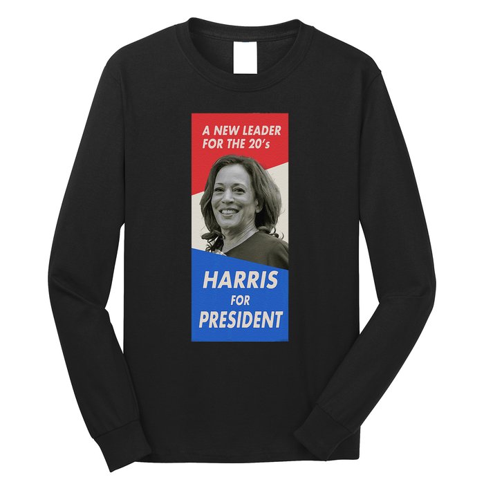 Kamala Harris For President 2024 Harris Retro Vintage Poster Long Sleeve Shirt