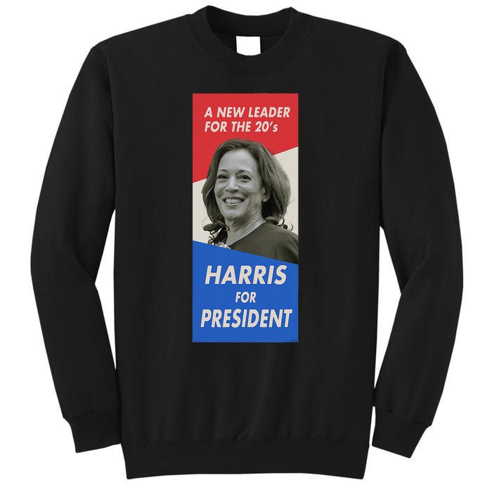 Kamala Harris For President 2024 Harris Retro Vintage Poster Tall Sweatshirt