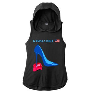 Kamala Harris For President 2024 High Heel Crushed Maga Hat Ladies PosiCharge Tri-Blend Wicking Draft Hoodie Tank