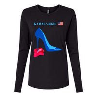 Kamala Harris For President 2024 High Heel Crushed Maga Hat Womens Cotton Relaxed Long Sleeve T-Shirt