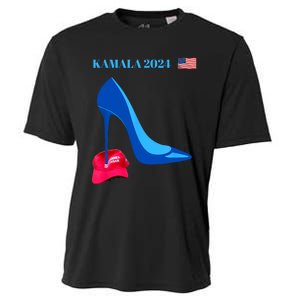 Kamala Harris For President 2024 High Heel Crushed Maga Hat Cooling Performance Crew T-Shirt