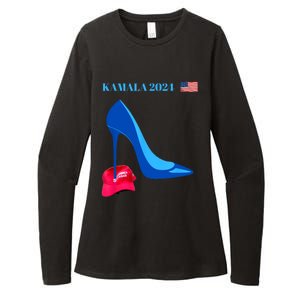 Kamala Harris For President 2024 High Heel Crushed Maga Hat Womens CVC Long Sleeve Shirt