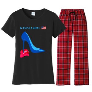 Kamala Harris For President 2024 High Heel Crushed Maga Hat Women's Flannel Pajama Set