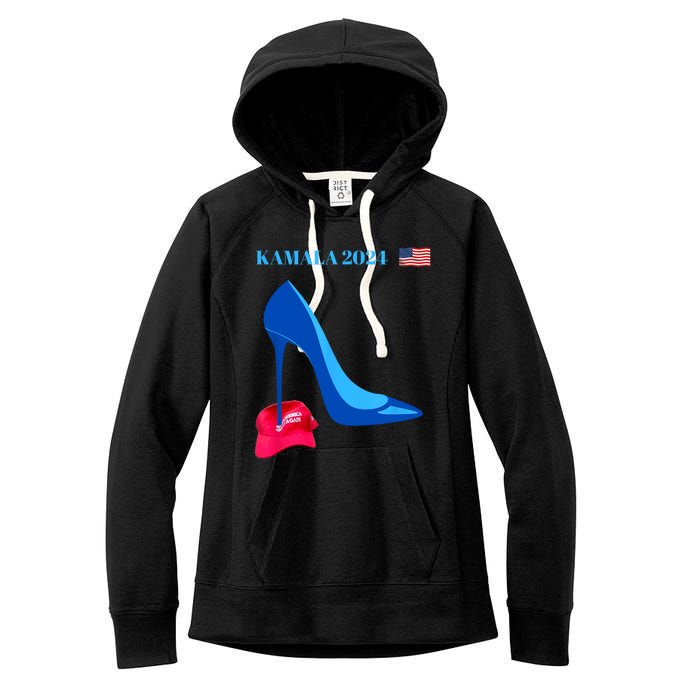 Kamala Harris For President 2024 High Heel Crushed Maga Hat Women's Fleece Hoodie