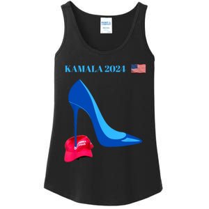 Kamala Harris For President 2024 High Heel Crushed Maga Hat Ladies Essential Tank