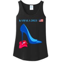 Kamala Harris For President 2024 High Heel Crushed Maga Hat Ladies Essential Tank