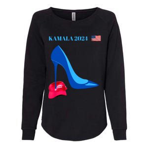 Kamala Harris For President 2024 High Heel Crushed Maga Hat Womens California Wash Sweatshirt