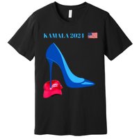 Kamala Harris For President 2024 High Heel Crushed Maga Hat Premium T-Shirt