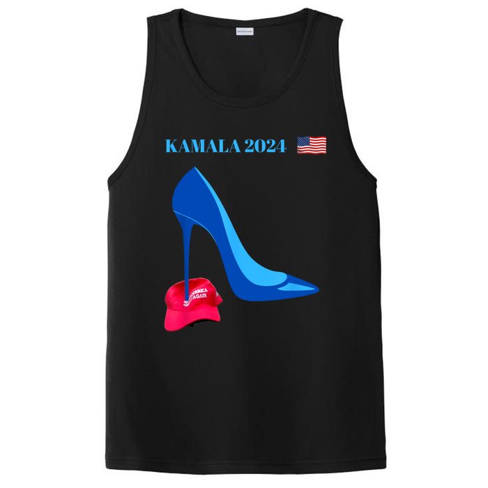 Kamala Harris For President 2024 High Heel Crushed Maga Hat PosiCharge Competitor Tank