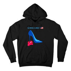 Kamala Harris For President 2024 High Heel Crushed Maga Hat Tall Hoodie