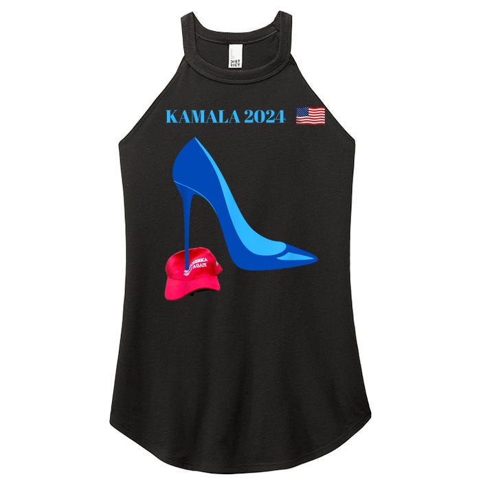 Kamala Harris For President 2024 High Heel Crushed Maga Hat Women's Perfect Tri Rocker Tank