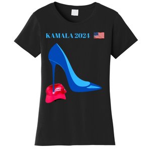 Kamala Harris For President 2024 High Heel Crushed Maga Hat Women's T-Shirt