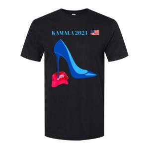 Kamala Harris For President 2024 High Heel Crushed Maga Hat Softstyle CVC T-Shirt