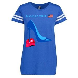 Kamala Harris For President 2024 High Heel Crushed Maga Hat Enza Ladies Jersey Football T-Shirt