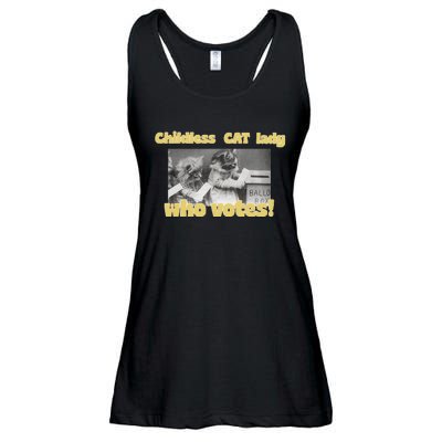 Kamala Harris Funny Childless Cat Lady Voting 2024 Ladies Essential Flowy Tank