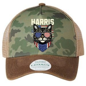 Kamala Harris For President 2024 Funny Cat Graphic Legacy Tie Dye Trucker Hat