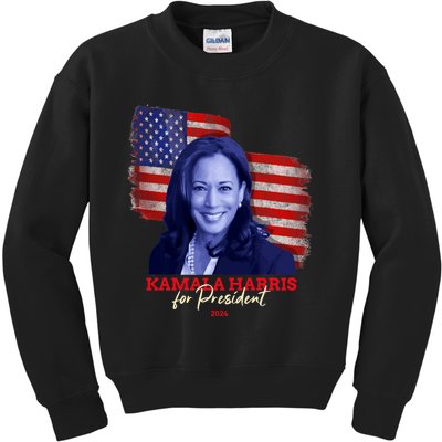 Kamala Harris For President 2024 Madam Vice President Kids Sweatshirt