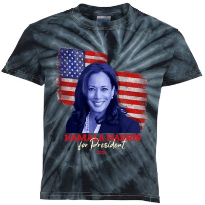 Kamala Harris For President 2024 Madam Vice President Kids Tie-Dye T-Shirt