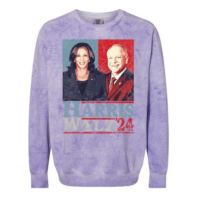 Kamala Harris Forward 2024 Kamala Harris Tim Waltz Forward Colorblast Crewneck Sweatshirt