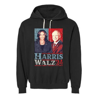 Kamala Harris Forward 2024 Kamala Harris Tim Waltz Forward Garment-Dyed Fleece Hoodie