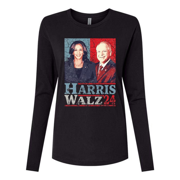 Kamala Harris Forward 2024 Kamala Harris Tim Waltz Forward Womens Cotton Relaxed Long Sleeve T-Shirt