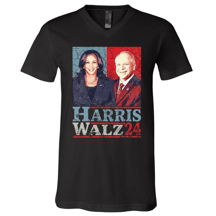 Kamala Harris Forward 2024 Kamala Harris Tim Waltz Forward V-Neck T-Shirt