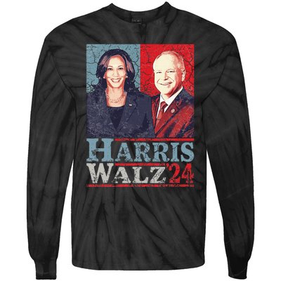 Kamala Harris Forward 2024 Kamala Harris Tim Waltz Forward Tie-Dye Long Sleeve Shirt