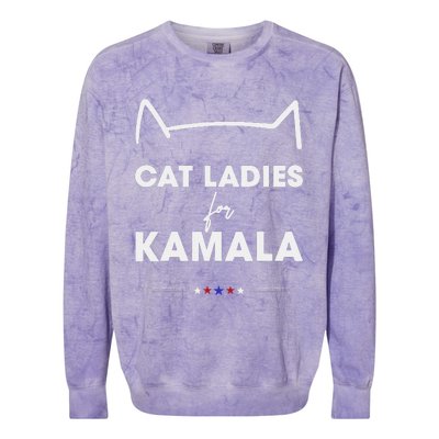 Kamala Harris For President 2024 Cute Cat Mom Cat Lover Colorblast Crewneck Sweatshirt