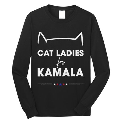 Kamala Harris For President 2024 Cute Cat Mom Cat Lover Long Sleeve Shirt