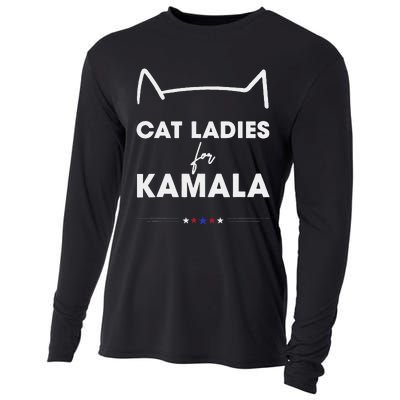 Kamala Harris For President 2024 Cute Cat Mom Cat Lover Cooling Performance Long Sleeve Crew