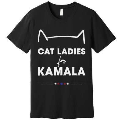 Kamala Harris For President 2024 Cute Cat Mom Cat Lover Premium T-Shirt