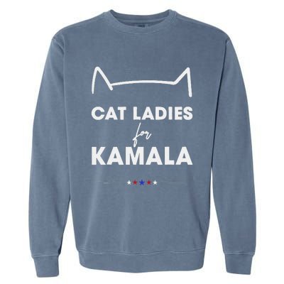 Kamala Harris For President 2024 Cute Cat Mom Cat Lover Garment-Dyed Sweatshirt