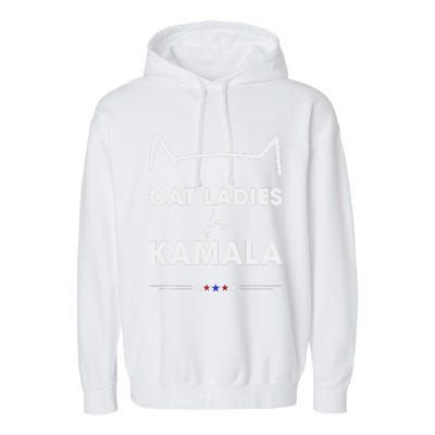 Kamala Harris For President 2024 Cute Cat Mom Cat Lover Garment-Dyed Fleece Hoodie