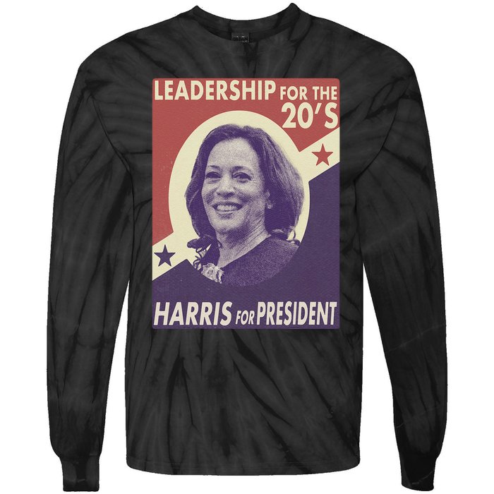 Kamala Harris For President 2024 Harris Retro Vintage Tie-Dye Long Sleeve Shirt