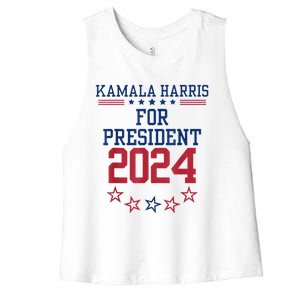 Kamala Harris For President 2024 Women's Racerback Cropped Tank