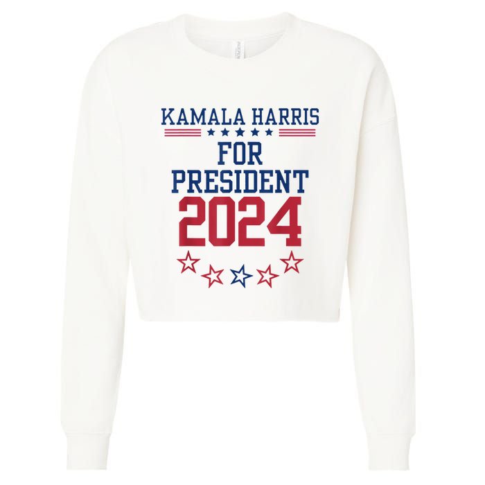 Kamala Harris For President 2024 Cropped Pullover Crew