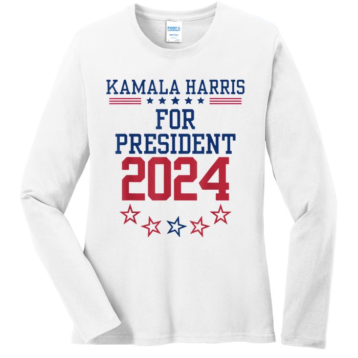 Kamala Harris For President 2024 Ladies Long Sleeve Shirt