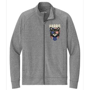 Kamala Harris For President 2024 Funny Cat Lady Graphic Stretch Full-Zip Cadet Jacket