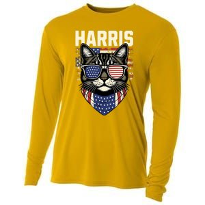 Kamala Harris For President 2024 Funny Cat Lady Graphic Cooling Performance Long Sleeve Crew