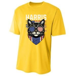 Kamala Harris For President 2024 Funny Cat Lady Graphic Performance Sprint T-Shirt